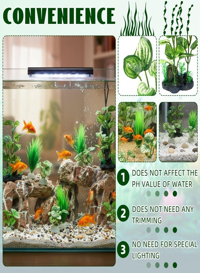 Maysing 14 Pcs Aquarium Decorations Fish Tank Artificial Plastic Plants Silk Aquarium Plants Aquatic Water Grass Foreground Decor for Fish Tank Decoration - Image 5